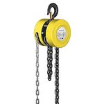 SPECSTAR Hand Chain Hoist 1 Ton 2200 Lbs Capacity 10 Feet with 2 Heavy Duty Hooks, Manual Chain Fall for Warehouse Building Automotive Machinery Yellow