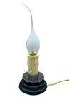 Rustic Country Candle Lamp, 5 in, On/Off Switch, Metal Trim, Plug-In