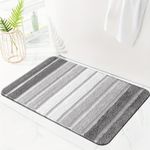 Bath Mat Non Slip Anti Mould Bathroom Mat Bath Mats for Bathroom Non Slip Bath Mats for Bathroom Floor Microfiber Absorbent Bathroom Rug for Bathroom Floor Rug 40 × 60 cm (Grey 10, 40 x 60 cm)