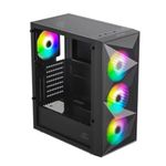 Ant Esports Elite 1200 ATX Computer Case/Gaming Cabinet - Black | Support ATX, Micro-ATX, Mini-ITX | Pre-Installed 3 Front Fans & 1 Rear Fan