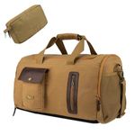 F Gear Cairo Premium Canvas Duffle Bag 38L for Men & Women | Durable Cabin Size Travel, Gym & Weekend Bag with Shoe Pocket, Detachable Pouch, Luggage Strap, Water Resistant, 6 Pockets