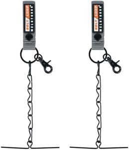 MELOTOUGH Tape Thong for Tool Belt Waist Electrical Tape Strap Chain with Keyring and trigger snap hook for Belt (Grey Color, 2)