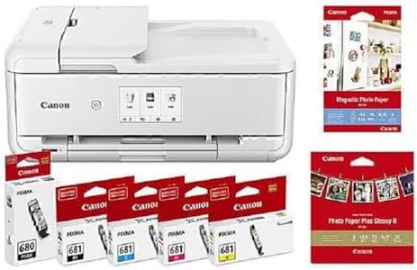Canon PIXMA Home All-in-One A3 Printer Value Bundle (TS9565aVB) - A3 Craft Printer, Includes CLI681 Ink + PGI680 Black Ink + Magnetic Photo Paper (MG101) + Square Photo Paper (PP301)