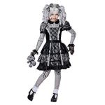 Girls Halloween Dress For Girl Halloween Costume Kids Cosplay Outfits Black Lace Dress + Headgear Set (Black, 9-10T)