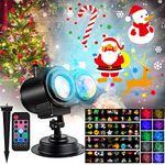 Christmas Projector Lights Outdoor, LED Holiday Projector Night Lights Waterproof with Remote Control & Timer for Christmas, Halloween, Party, Yard Garden Decorations