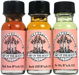 Bad Ass Bitch 3 Oil Set | Bad Ass Bitch. Be My Bitch & Back Off Bitch Oils | Respect, Influence, Control, Power & Strength Rituals | Wiccan Pagan Hoodoo Conjure Magick