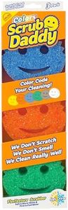 Scrub Daddy Color Sponges - Scratch-Free Multipurpose Dish Sponges for Kitchen, Bathroom + More - Household Cleaning Sponges Made with BPA-Free Polymer Foam (3 Count)