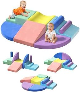 Twinkoo Extra Large 8-Piece Soft Climbing Toys for Toddlers, Foam Climbing Block Set with Jumbo Size, Boosts Motor Skills & Color Coordination, Safe Indoor Toy for Child Development