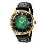 ORIENT 'Bambino Version 4' Japanese Automatic/Hand Winding Stainless Steel and Leather Dress Watch, Green, Dress