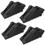 ROBLOCK Solid Rubber Wheel Chocks Heavy Duty Trailer Chock -4 Pack Black, 8.6" Long x 3.7 Wide x 4.7" High