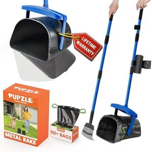 Pupzle Dog Pooper Scooper with Bag Attachment, 40" Long Handle Pooper Scooper for Large Dogs, Dog Poop Scoop for Yard, Large Capacity Swivel Bin and Rake with 25 Refill Bags for Dogs