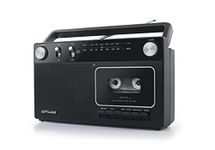 Muse M-152 RC Retro Cassette Recorder with Recording Function, Battery Operation Possible FM and AM Tuner, AUX Input, Telescopic Antenna, Black