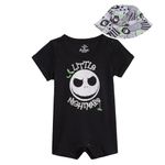 Disney Lion King Mickey Mouse Winnie the Pooh Jack Skellington Lilo & Stitch Baby Romper & Bucket Sun Hat Newborn to Infant, Black, 24 Months