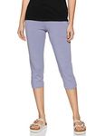 Van Heusen Women Straight Fit Lounge Capris - Cotton Spandex - Smart Tech+, Easy Stain Release, Moisture Wicking, Ultra Soft_55304_Silver Bullet_L