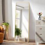 FORBATH Full Length Mirror, 64" x 21" Full Body Mirror Gold Frame Floor Mirror Free Standing, Wall Mount Bedroom Living Room Mirror Gym Mirror, Hanging or Leaning Against Wall