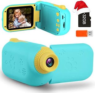 GKTZ Kids Video Camera Camcorder Digital Childrens Toys DV Cameras Recorder with 2.4 inch 1080P FHD Screen for Age 3-10 Year Old Boys Girls Birthday Gifts Including 32GB Memory Card - Blue