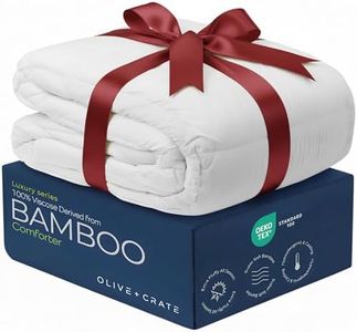 Olive + Crate 100% Cooling Bamboo Comforter from Viscose - Oversized King Size - Hypoallergenic, Breathable & Moisture-Wicking Bedding - All Season Lightweight Plush Design - Organic Bamboo Comforter
