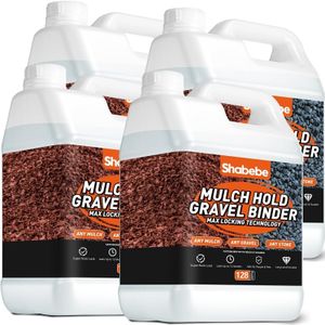 Shabebe Mulch Hold for Landscaping, 4 Gallon 20X Super Hold Rock Glue Gravel Binder,100% Water-Permeable Pea Gravel Stabilizer, Pet Safe Long Lasting Mulch Stone Adhesive for Paths, Patios & Borders