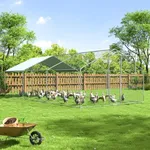 DAKITO Chicken Coop,Large Metal Chicken Run Pen,Walk in Chicken Coops for 6/10 Chickens,Double Door Chicken House with Waterproof & Anti-UV Cover for Backyard. (19.7x9.8x6.4 FT)