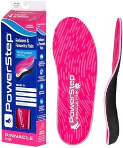 Powerstep Pinnacle Pink Orthotics for Women - Arch Support Inserts for Pain Relief & Plantar Fasciitis - Firm + Flexible for Increased Comfort, Stability and Control from Pronation