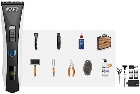Wahl P-ANI-CM01 Lithium Dog Clipper Essential Combo - 9 Pieces Pack in Wooden Case