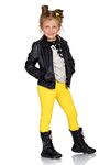 FUTURO FASHION Girls Children Full Length Plain Cotton Leggings Cycling Casual Wear Infant Trousers Leggings Solid Tights Pants for Kids 12 Years Yellow Child