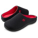 RockDove Men's Original Two-Tone Memory Foam Slipper, Black/Red, 11-12