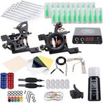 Complete Tattoo Kit 2 Machine Gun 10 Color Inks Power Supply