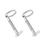 2 Pieces of Stainless Steel Marine Spring Pins, Spring Loaded Safety Pin 5mm Marine Grade 316 Stainless Steel Quick Release Pins Boat Tongue Pins For Ship Top Deck Hinges