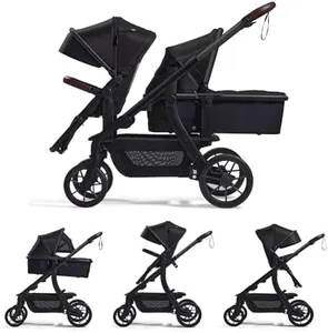 Momcozy ChangeGo Baby Stroller, Convertible Single-to-Double-to-Wagon Stroller with 23 Configurations, Bassinet and Seat Included, Large PU Wheels, All-Wheel Suspension ＆ Extendable UPF50+ Canopy