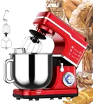 Stand Mixer 10-Speed Electric Kitchen Aid Mixer 7.5QT 660W Low Noise Anti-Shake, Stainless Steel Kitchen Mixers Tilt-Head Dough Mixer with Bowl and Stand, Blender ＆ Dough Hook ＆ Beater ＆ Spatter Cover