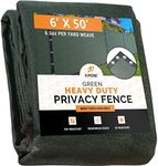 Heavy Duty Privacy Screen Fence - 6’ x 50’ Green - 90% Visibility and UV Blocking - Easy Installation, Breathable Mesh for Yard, Garden, Greenhouse, Plant Nursery, Pet Kennel, Dog Run by Xpose Safety