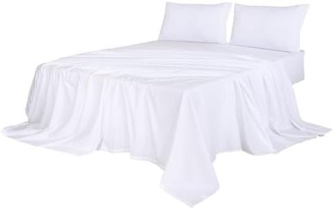 Dreamz Ultra Soft Bed Sheet Set with 2 Pillowcases, Cool Breathable Fabric, Elastic-Edged Fitted Sheet, Hypoallergenic, Anti-Wrinkle, Machine Washable(Queen, White)