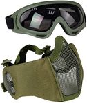 Aoutacc Airsoft Mesh Mask, Half Fac