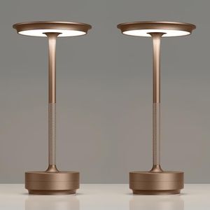 2 Pack Rechargeable Table Lamps Cordless, Portable 5000mAh Outdoor Table Light, 3 Color Stepless Dimming LED Table Lamp with Memory Function, for Home/Dinner/Patio/Restaurant.(Brown)