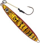 Calissa Offshore Tackle Vertical Jig 80g 150g 250g 300LBS Assist Hooks 3/0 Butterfly - Fall Side Jig Speed Lure Slow Fast Pitch Flat Glow Color Painted on Both Sides (Red Crab, 150g)