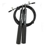 PowerMax Fitness JA-3 Exercise Speed Jump Rope With Adjustable Cable, Anti-Slip Aluminium Handles, Workout Skipping Rope For Men, Women & Kids ( Black )