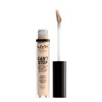 NYX Professional Full Coverage Concealer, 24 Hour Longevity, Can't Stop Won't Stop Contour Makeup Concealer, Matte Finish, Shine Control, Long Lasting, Vegan Formula, Shade: Light Ivory