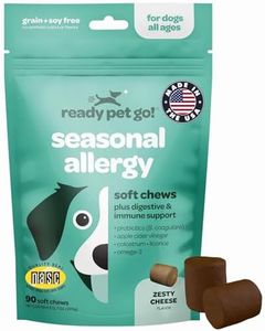 Dog Allergy Relief Chews - Boosting Immunity & Providing Seasonal Allergy Support for Canines - Dog Allergy Treats with Probiotics, Colostrum, Omega-3, & Apple Cider Vinegar - 90 Zesty Cheese Chews