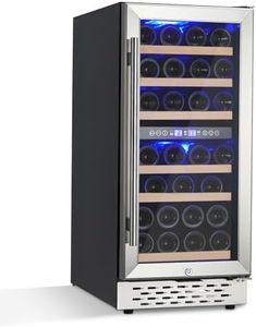 Garvee Wine Fridge, Wine Cooler Dual Zone 28 Bottles with Glass Door, Adjustable Shelves, Digital Temperature Control for Red, White and Champagne, Freestanding/Built-in