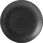 (187628GR) Seasons Range of Rustic Inspired Tableware by Porcelite ***Set of 4 Black Graphite Coupe Plate 28cm/11''Graphite Coupe Plate 28cm/11'' ''***