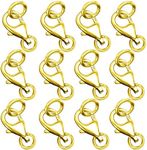 OHINGLT 14K Gold Plated 925 Sterling Silver Lobster Claw Clasp with Closed Jump Rings,Necklace Clasps and Closures Suitable for Jewelry Making Necklaces Bracelet Made in Italy