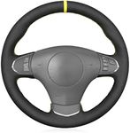 MEWANT DIY Hand Stitch Black Suede Steering Wheel Wrap for Chevy Corvette (C6) 2012-2013 Z06 Custom Auto Intetior