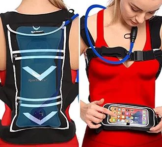 Hydratouch 4L Running Hydration Backpack Vest - w/50 oz. Water Bladder Reservoir & Touchscreen Ready Phone Pocket - Reflective & Water Resistant - Ideal for Trail Running, Marathon, Cycling, Raves!