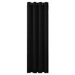 Deconovo Thermal Insulated Blackout Curtain Eyelet Curtain for Bedroom 52"x 90" Black 1 PANEL