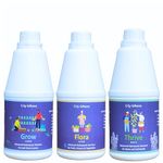 City Greens Advance Hydroponic Nutrient - Grow, Flora, & Thrive - Concentrated Liquid fertilizer For Complete Plant Nutrition - Total 1500ml (500ml Bottle Each Grow, Flora, & Thrive)).