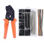 Mengshen Dupont Crimping Tool Kit, Ratcheting Crimper Pliers with 1550PCS 2.54mm Dupont Connectors Connectors for AWG 26-18(0.1-1mm²)