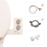 TUSHY Spa Self-Cleaning Warm Water Bidet Attachment with Adjustable Nozzle Angle and Pressure Control. Easy DIY Home Install, Requires Sink Access for Water Temperature Control (Biscuit/Platinum)