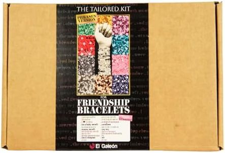 El Galeón Friendship Bracelet Kit DIY Albums Mix Beads for Bracelets Glass Alphabet Letter Beads Elastic (Phrases VERSION-11 Albums)