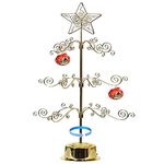 HOHIYA 24 Inch Metal Ornament Display Tree Stand Rotating Holder Hanger Wire Hook Hanging for Easter Egg Christmas Balls Bauble Decorations Gift Craft Tabletop Gold
